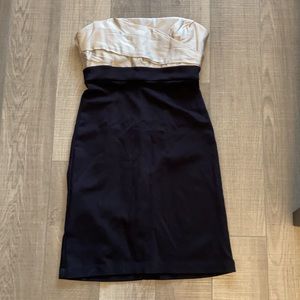 Black and gold straight strapless dress. Size 2